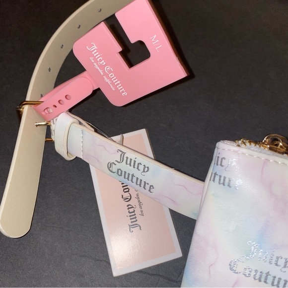 Juicy COUTURE LOGO RAINBOW WHITE FANNY PACK BELT TRAVEL BAG - Picture 4 of 5
